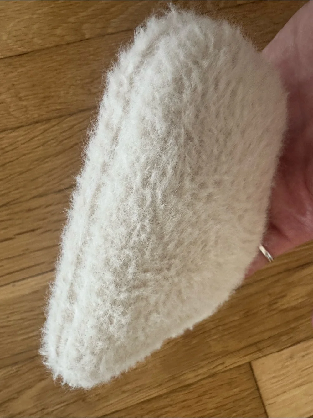 Lululemon White Cream Faux Fur Keychain Coin Purse
